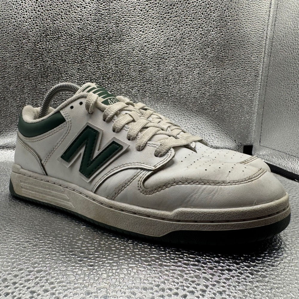 Size 8 New Balance 480 Sneakers Mens White Green Good BB480LNG Low Top Court